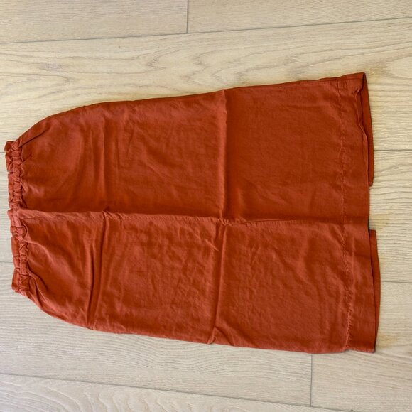 Poetry - Burnt Orange - High Waisted Drawstring Midi Skirt - Size AUS 6 - Picture 5 of 5